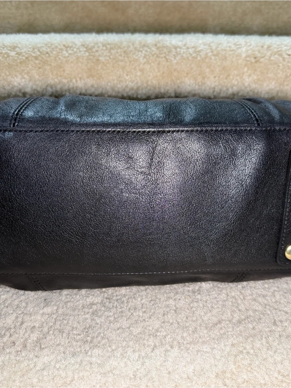 COACH Ashley Black Leather Satchel Python Purse Shoulder Bag 19247 Convertible